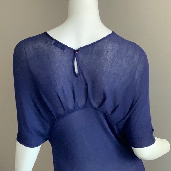 WHITE LABEL Blue Thin Knit Mini Dress Size S Made in ITALY - Picture 7 of 9